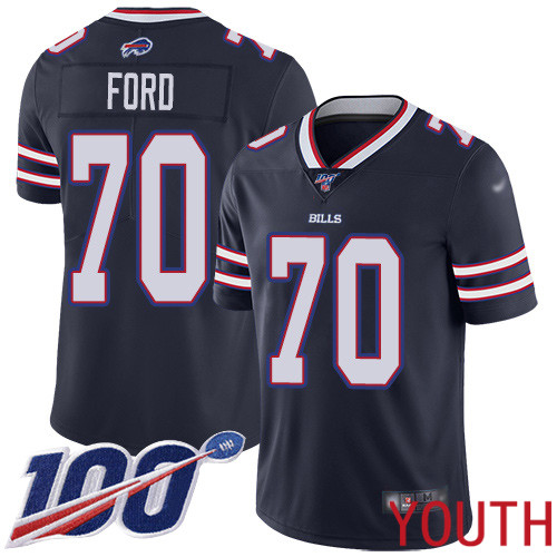Youth Buffalo Bills 70 Cody Ford Limited Navy Blue Inverted Legend 100th Season NFL Jersey